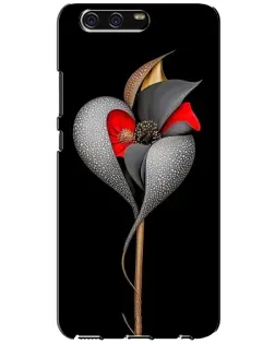 Чехол для Huawei P10 (VTR) с картинкой «Серебряный фантазийный цветок»