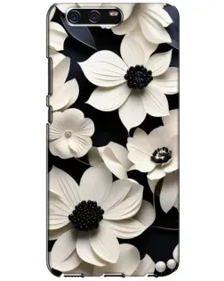 Чехол для Huawei P10 (VTR) с картинкой «Объемные белые цветы»