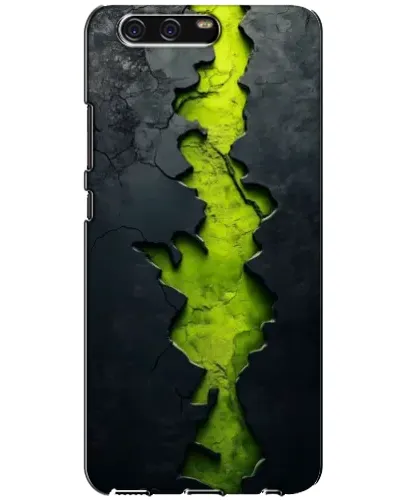 Чехол для Huawei P10 (VTR) с картинкой «Салатовый разлом скалы»