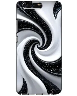 Чехол для Huawei P10 (VTR) с картинкой «Черно-белая спираль»