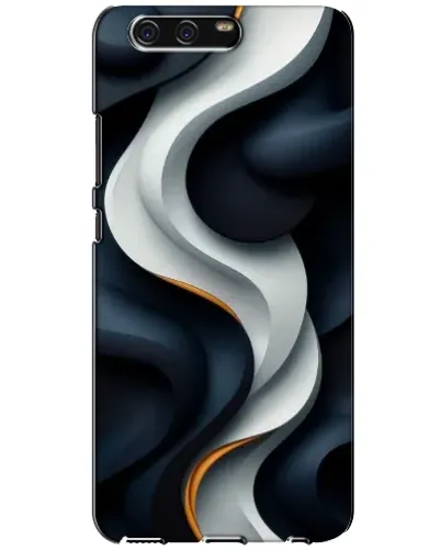 Чехол для Huawei P10 (VTR) с картинкой «Объемные черно-белые ленты»