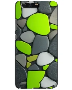 Чехол для Huawei P10 (VTR) с картинкой «Яркая неоновая галька»