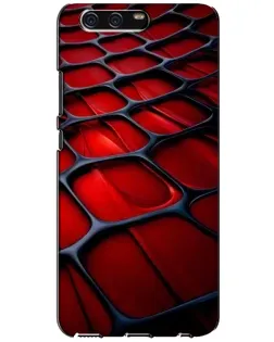 Чехол для Huawei P10 (VTR) с картинкой «Красная глянцевая сетка»
