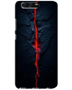 Чехол для Huawei P10 (VTR) с картинкой «Kрасная лавовая трещина»