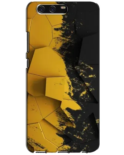 Чехол для Huawei P10 (VTR) с картинкой «Золотые осколки геометрии»