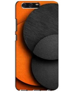 Чехол для Huawei P10 (VTR) с картинкой «Геометрия оранжевых кругов»