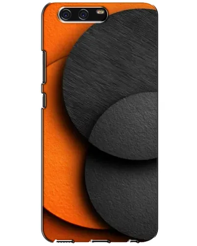 Чехол для Huawei P10 (VTR) с картинкой «Геометрия оранжевых кругов»