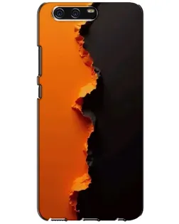 Чехол для Huawei P10 (VTR) с картинкой «Оранжевый разлом»