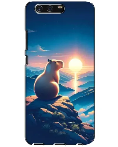 Чохол для Huawei P10 (VTR) з картинкою «Захід сонця з капібарою»