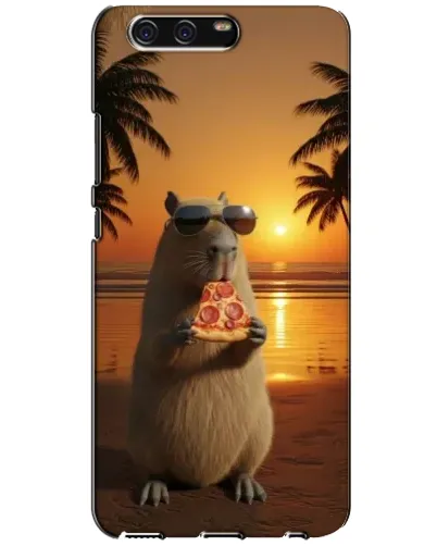 Чохол для Huawei P10 (VTR) з картинкою «Капібара з піцою»