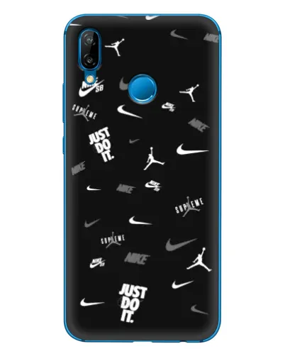Чехол для Huawei P20 Lite (2019) с картинкой «Nike Black Pattern»
