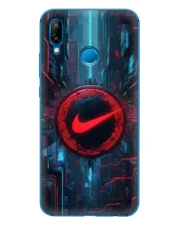 Чехол для Huawei P20 Lite (2019) с картинкой «Техногенный стиль Nike»