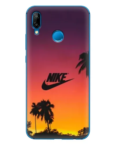 Чехол для Huawei P20 Lite (2019) с картинкой «Nike на закате солнца»