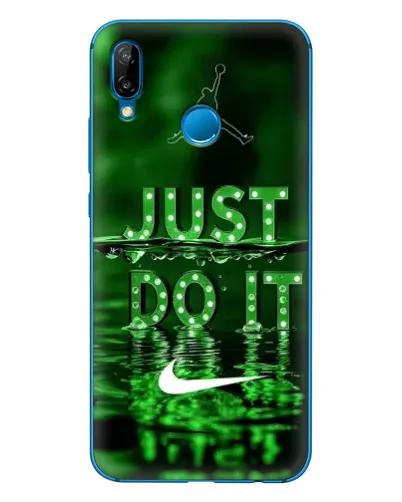 Чехол для Huawei P20 Lite (2019) с картинкой «Зеленый неоновый Nike»