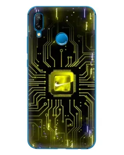 Чехол для Huawei P20 Lite (2019) с картинкой «Nike — золотая искра»