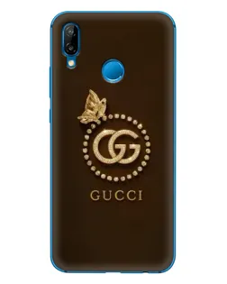 Чехол для Huawei P20 Lite (2019) с картинкой «Gucci — золотая бабочка»