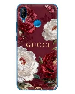 Чехол для Huawei P20 Lite (2019) с картинкой «Gucci — бордовые розы»