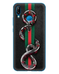 Чехол для Huawei P20 Lite (2019) с картинкой «Gucci — змея на полосе»