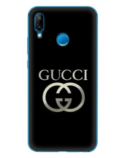 Чехол для Huawei P20 Lite (2019) с картинкой «Gucci — золото на черном»