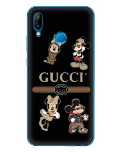 Чехол для Huawei P20 Lite (2019) с картинкой «Gucci — герои Disney и монограмма»