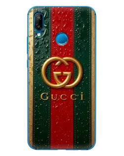 Чехол для Huawei P20 Lite (2019) с картинкой «Gucci — фирменная полоса и золото»