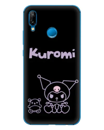 Чехол для Huawei P20 Lite (2019) с картинкой «Kuromi — черный минимализм»