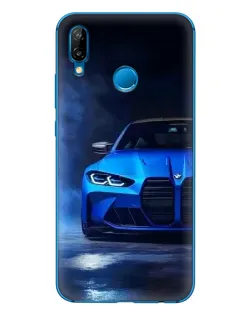 Чехол для Huawei P20 Lite (2019) с картинкой «Голубая BMW M4»