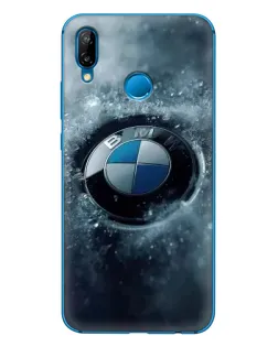 Чехол для Huawei P20 Lite (2019) с картинкой «Логотип BMW — лед»