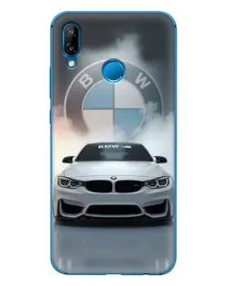 Чехол для Huawei P20 Lite (2019) с картинкой «BMW в белом дыму»