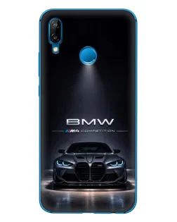 Чехол для Huawei P20 Lite (2019) с картинкой «BMW сквозь ночной город»