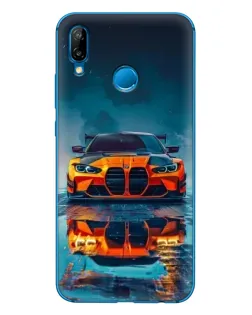 Чехол для Huawei P20 Lite (2019) с картинкой «BMW — золотая эмблема»