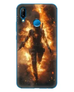 Чехол для Huawei P20 Lite (2019) с картинкой «BMW — скорость в дожде»