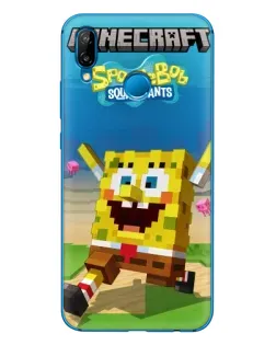 Чохол для Huawei P20 Lite (2019) з картинкою «Губка Боб Minecraft»
