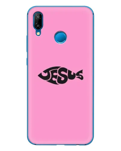 Чехол для Huawei P20 Lite (2019) с картинкой «Розовый символ  Jesus»