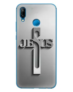 Чохол для Huawei P20 Lite (2019) з картинкою «Металевий хрест Jesus»