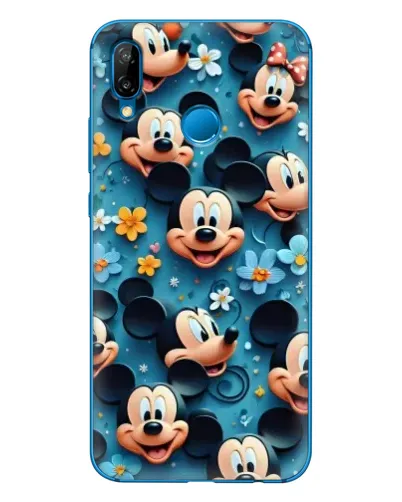 Чехол для Huawei P20 Lite (2019) с картинкой «Паттерн Микки и Минни»