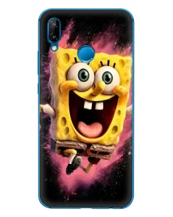 Чехол для Huawei P20 Lite (2019) с картинкой «Взрывной Спанч Боб»