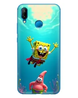 Чохол для Huawei P20 Lite (2019) з картинкою «Спанч Боб під водою»