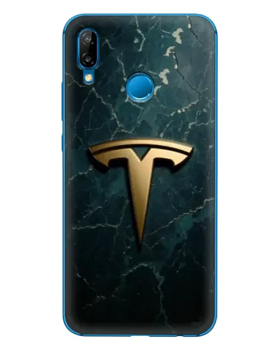 Чехол для Huawei P20 Lite (2019) с картинкой «Мраморная Tesla Gold»