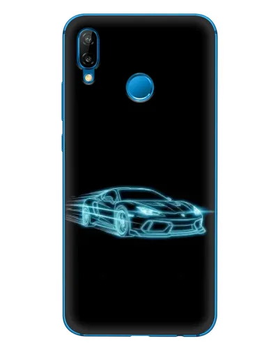 Чехол для Huawei P20 Lite (2019) с картинкой «Неоновый контур Lamborghini»