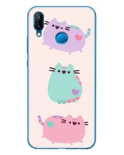 Чехол для Huawei P20 Lite (2019) с картинкой «Pusheen трио»