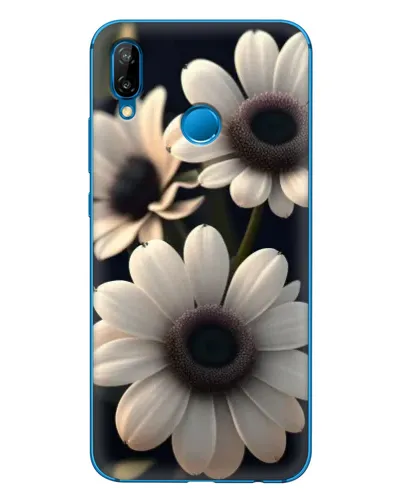 Чехол для Huawei P20 Lite (2019) с картинкой «Белые маргаритки макро»