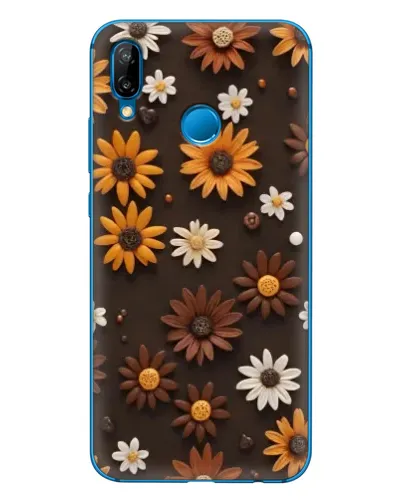 Чехол для Huawei P20 Lite (2019) с картинкой «Узор из маленьких подсолнухов»