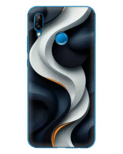 Чехол для Huawei P20 Lite (2019) с картинкой «Объемные черно-белые ленты» Чехол для Huawei P20 Lite (2019) с картинкой «Объемные черно-белые ленты»