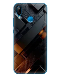 Чехол для Huawei P20 Lite (2019) с картинкой «Черные геометрические блоки»