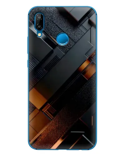 Чехол для Huawei P20 Lite (2019) с картинкой «Черные геометрические блоки» Чехол для Huawei P20 Lite (2019) с картинкой «Черные геометрические блоки»