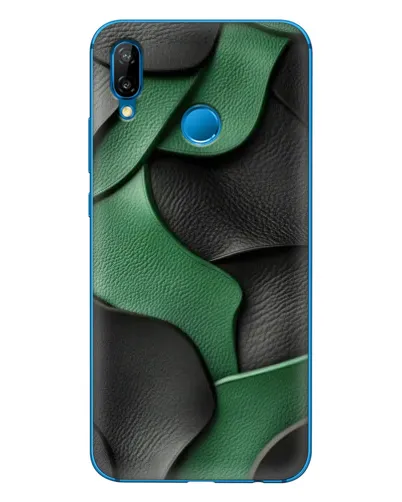 Чехол для Huawei P20 Lite (2019) с картинкой «Зеленые кожаные волны» Чехол для Huawei P20 Lite (2019) с картинкой «Зеленые кожаные волны»
