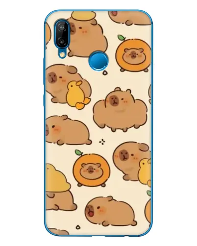 Чехол для Huawei P20 Lite (2019) с картинкой «Капибары с апельсинами»