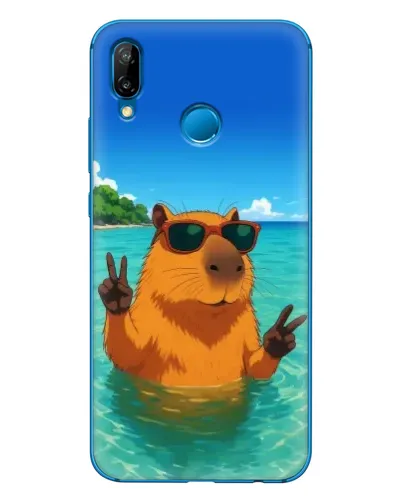 Чехол для Huawei P20 Lite (2019) с картинкой «Морская капибара»
