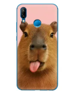Чехол для Huawei P20 Lite (2019) с картинкой «Капибара с языком»